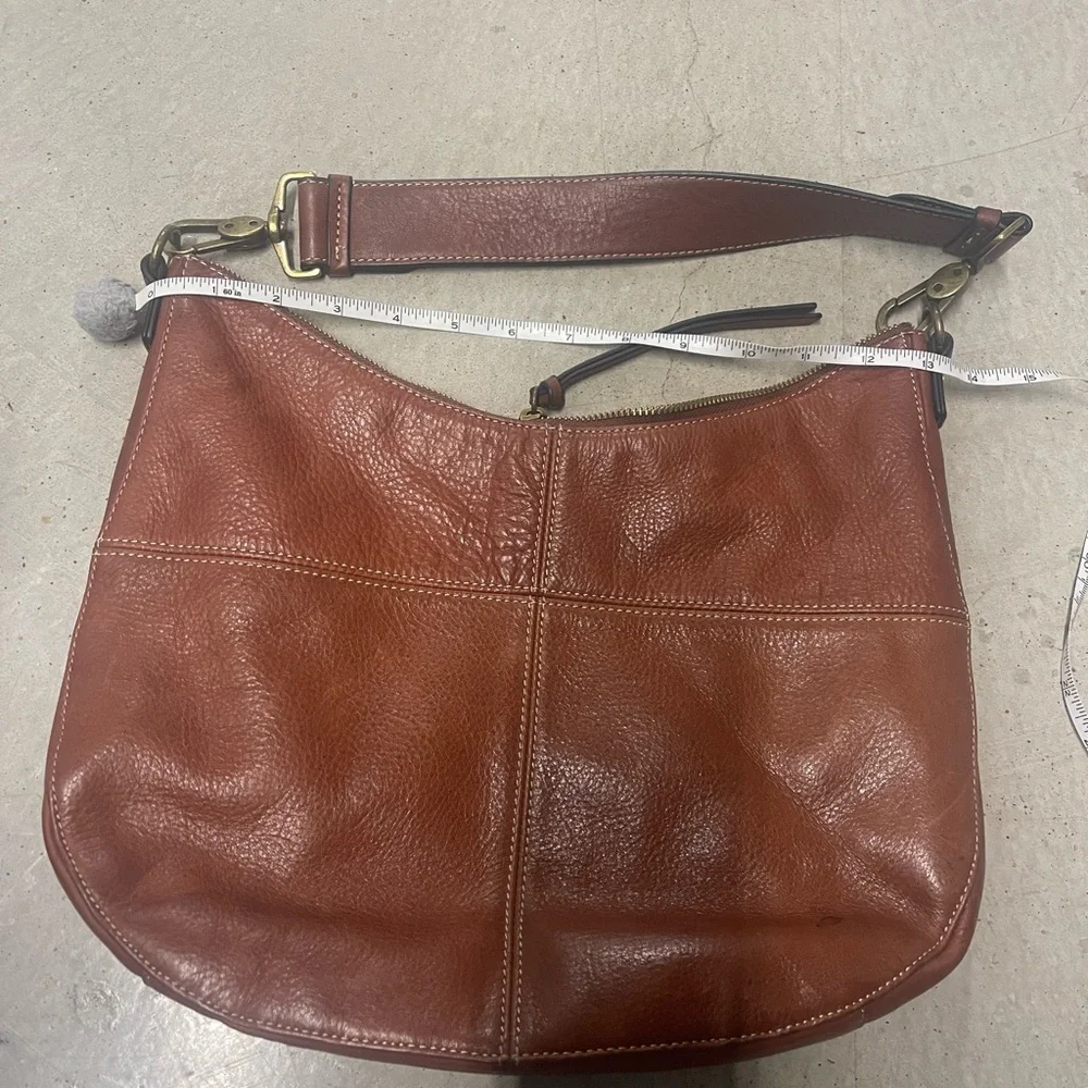 MARGO Cognac / Caramel / Camel Genuine Leather Hobo Bag Purse - Picture 13 of 16